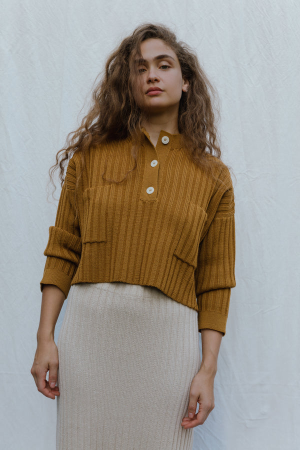 FRANKA ribbed jumper / highland wool / dulce de leche
