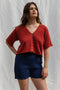 MINI LUCA cardigan / organic cotton / pimienta