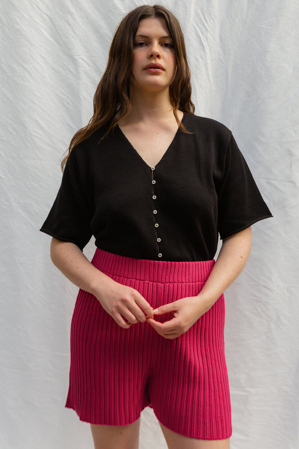 MINI LUCA cardigan / organic cotton / black