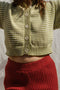 ISOBEL cardigan / organic cotton / milk & pistachio stripes