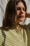 ISOBEL cardigan / organic cotton / milk & pistachio stripes
