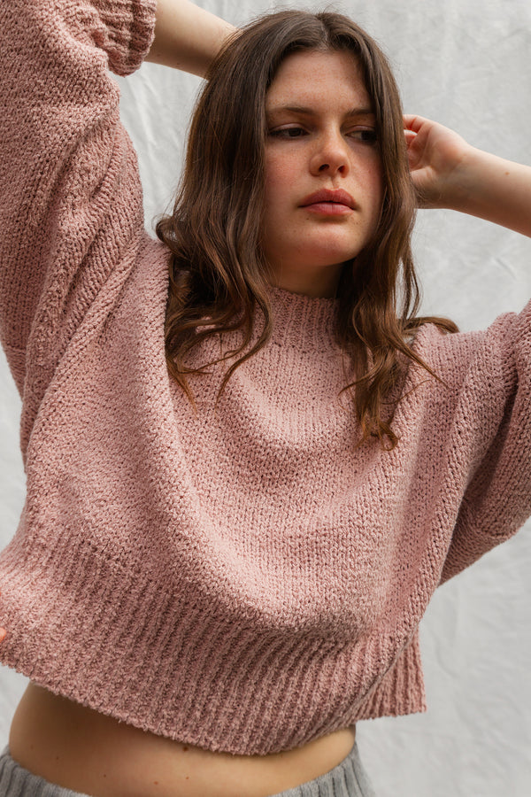 LAGO mini jumper / organic cotton boucle / rosado