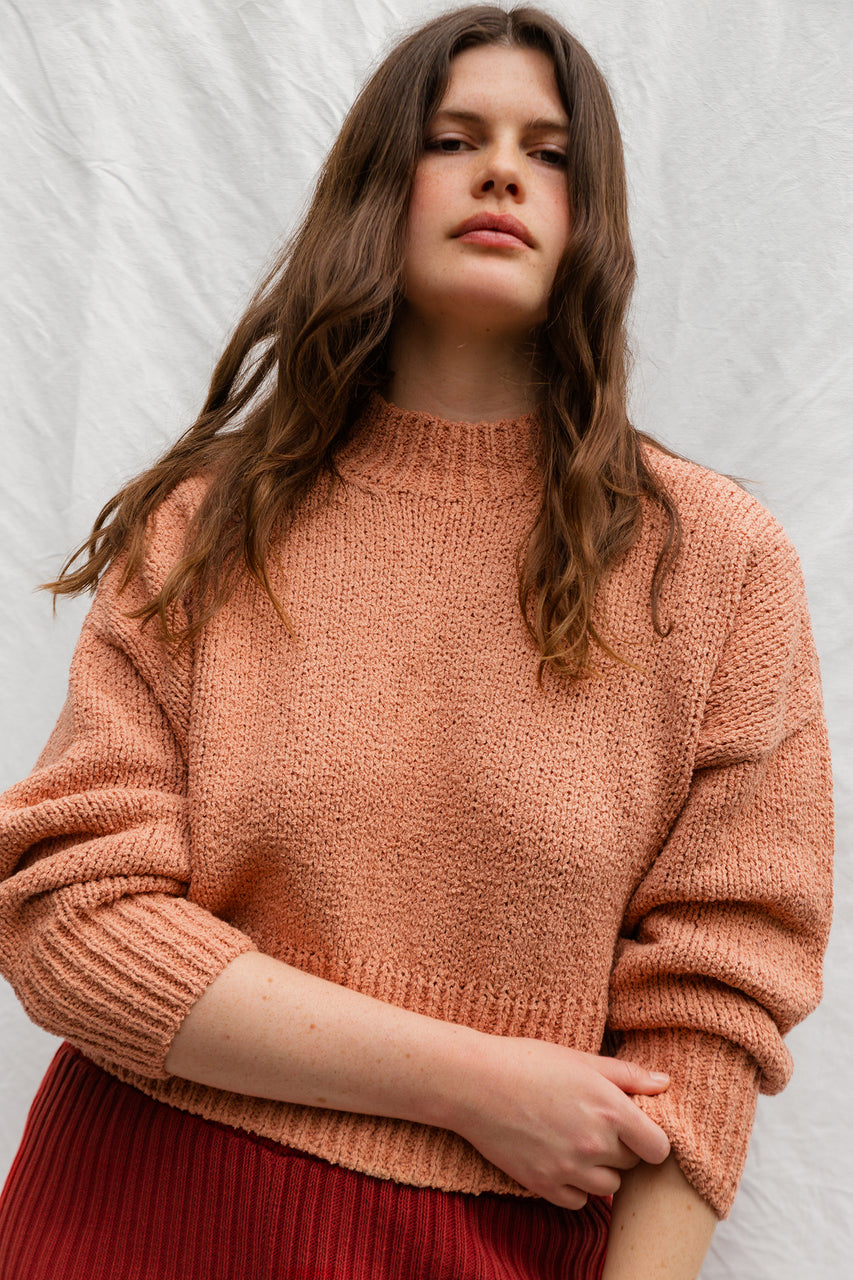 LAGO mini jumper / organic cotton boucle / peach clay