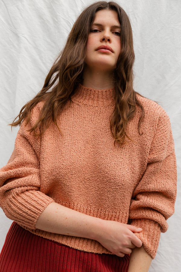 LAGO mini jumper / organic cotton boucle / peach clay