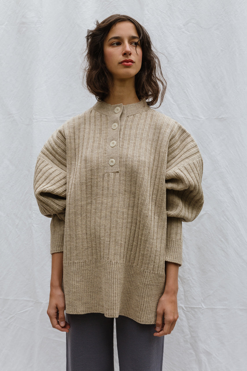 PAZ ribbed jumper / highland wool / wild oat