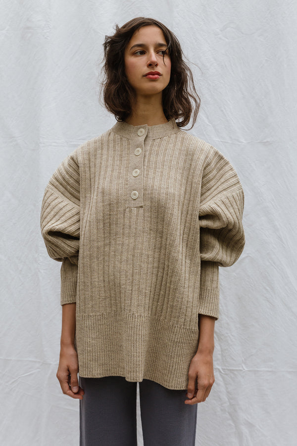 PAZ ribbed jumper / highland wool / wild oat