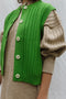 OTTILIA ribbed vest cardigan / highland wool / lemongrass
