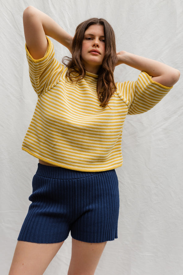 PABLO mini jumper / organic cotton / milk & golden honey stripe