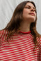 PABLO mini jumper / organic cotton / milk & sweet paprika stripe