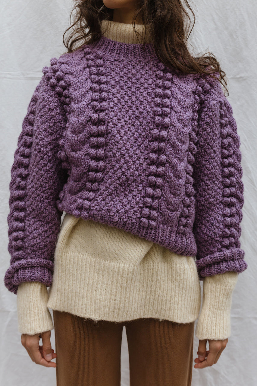 MINI EWA chunky jumper / highland wool / jacaranda