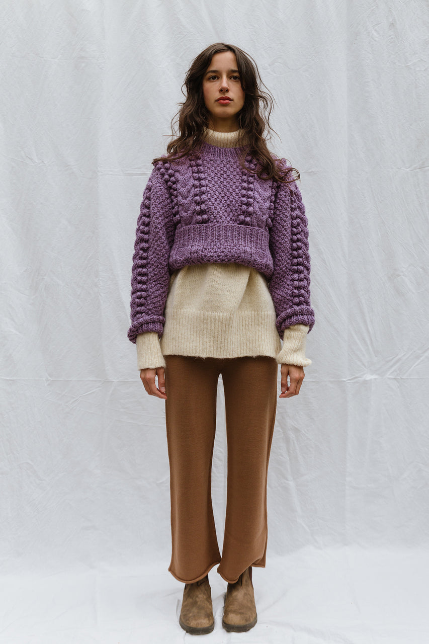 MINI EWA chunky jumper / highland wool / jacaranda