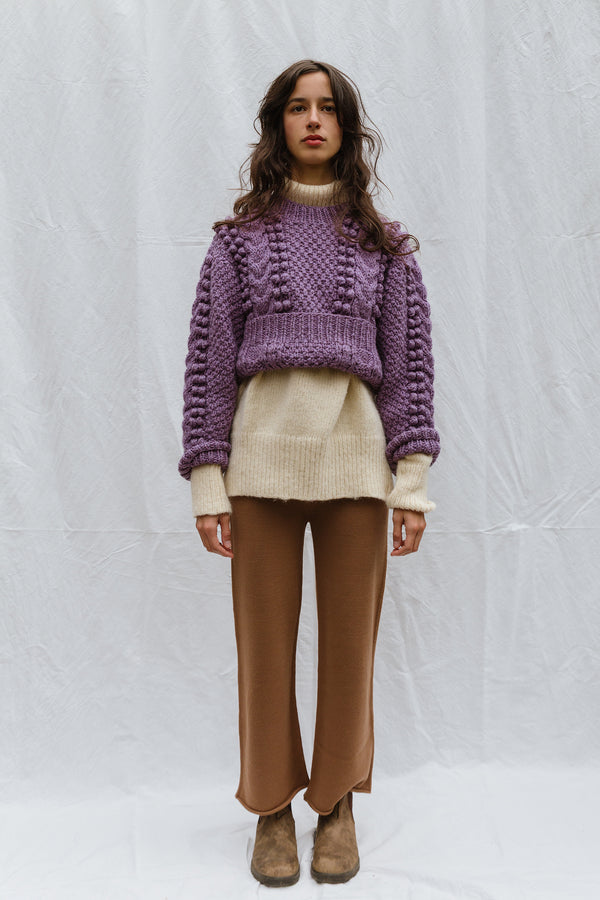 MINI EWA chunky jumper / highland wool / jacaranda