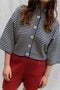 ISOBEL cardigan / organic cotton / milk & midnight stripes