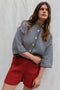 ISOBEL cardigan / organic cotton / milk & midnight stripes