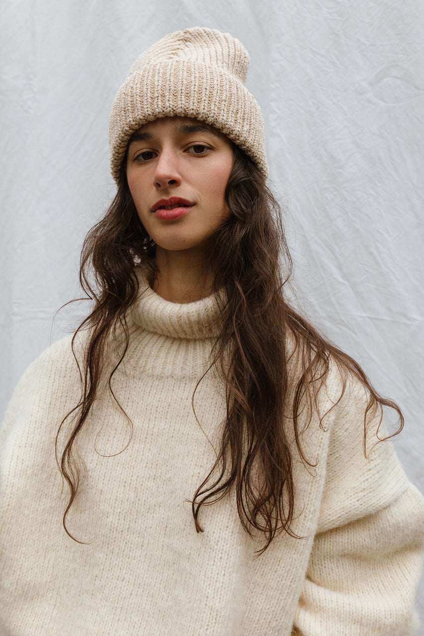 PEPITA hat / baby alpaca & organic cotton / arena