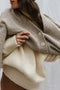 VALERIA cardigan / highland wool / rock salt