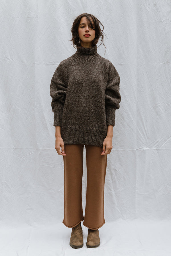 NORA turtleneck / alpaca & pima cotton / kukicha