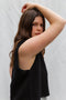 ZULMA vest top / organic cotton boucle / black