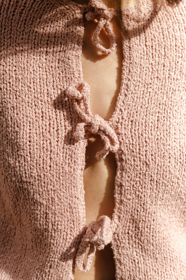 REINA cardigan / organic cotton boucle / rosado