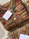 CONFETTI no waste vest cardigan / carob