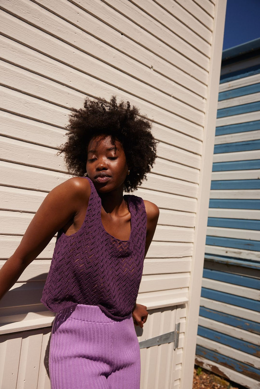 CANDELA lace vest / organic cotton / mangosteen
