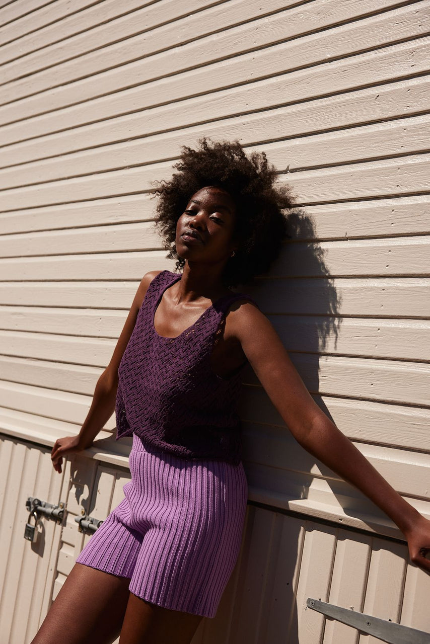 CANDELA lace vest / organic cotton / mangosteen