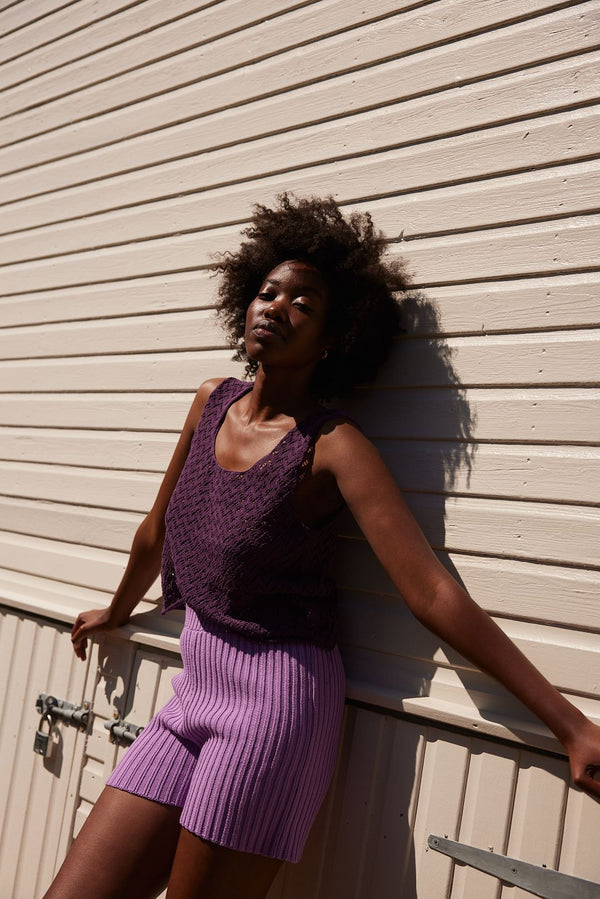 CANDELA lace vest / organic cotton / mangosteen