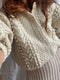 MINI EWA chunky cardigan / highland wool / milk