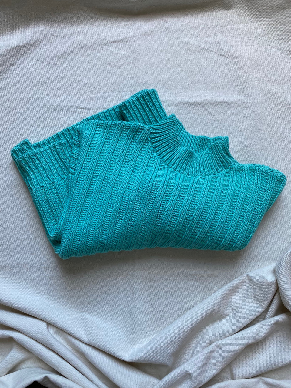 RIO RIBBED jumper / organic cotton / turquesa / sample / 2 sizes available