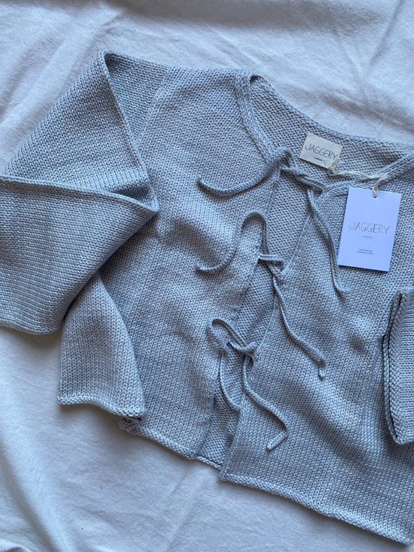 REINA cardigan / merino wool / silver lining / sample