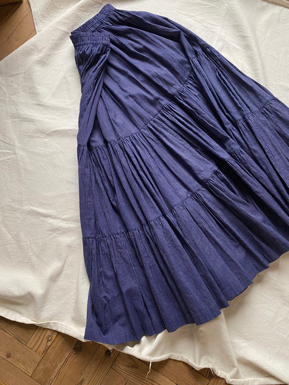 Flamenca skirt / indian cotton / night sky stripes / various sizes / sample