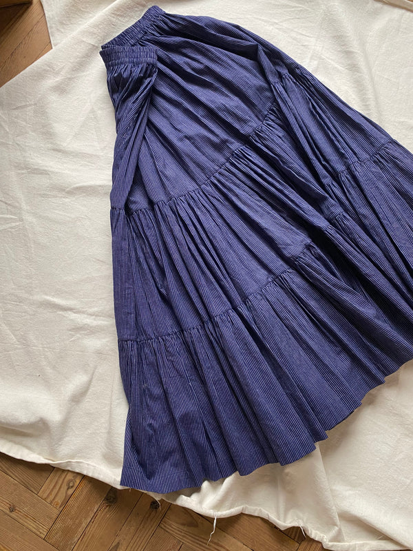 Flamenca skirt / indian cotton / night sky stripes / various sizes / sample