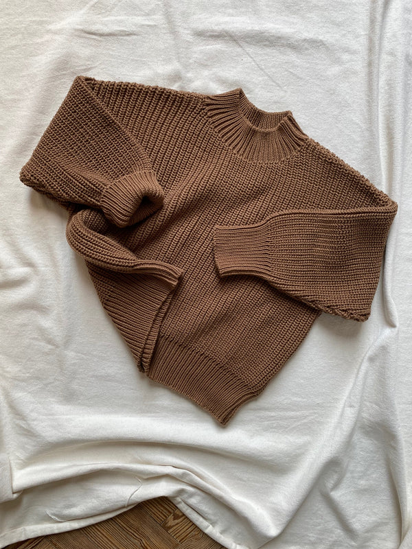 DELIA jumper / organic cotton / carob / sample / 8-10uk