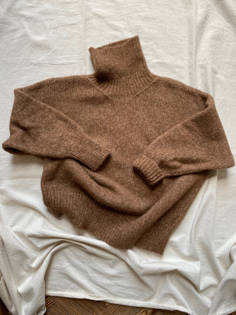 NORA turtleneck jumper / alpaca & pima cotton / autumn leaf / oversized 8-12uk