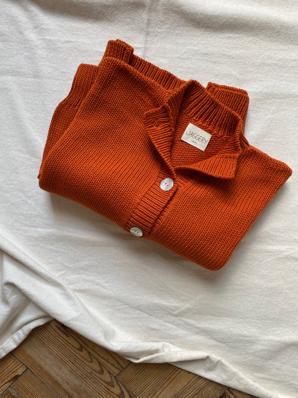 CARMEN cardigan / organic cotton / orange zest / sample / 2 sizes available