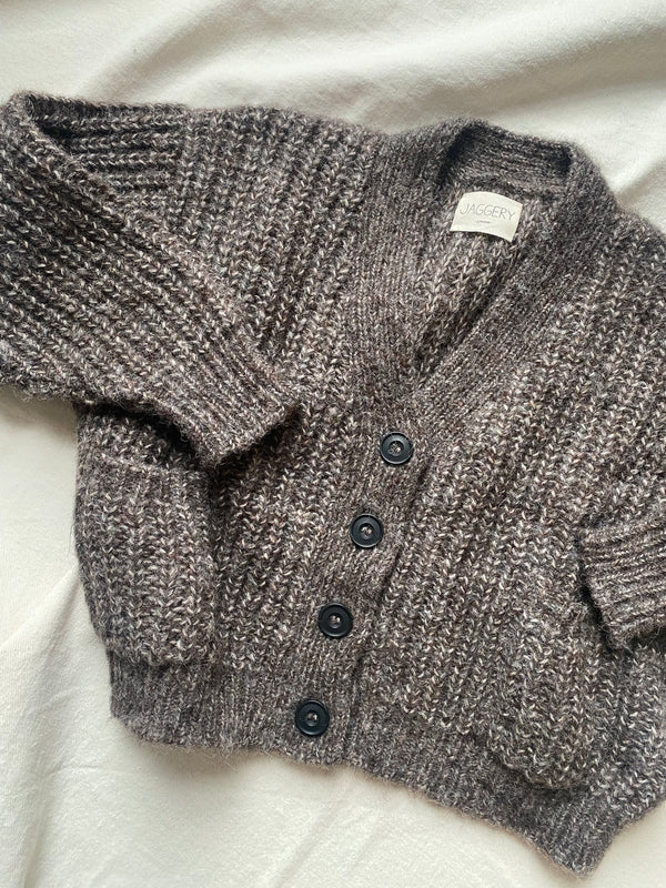 Tula kids cardigan / alpaca & organic cotton / kukicha / 7-9 years / sample