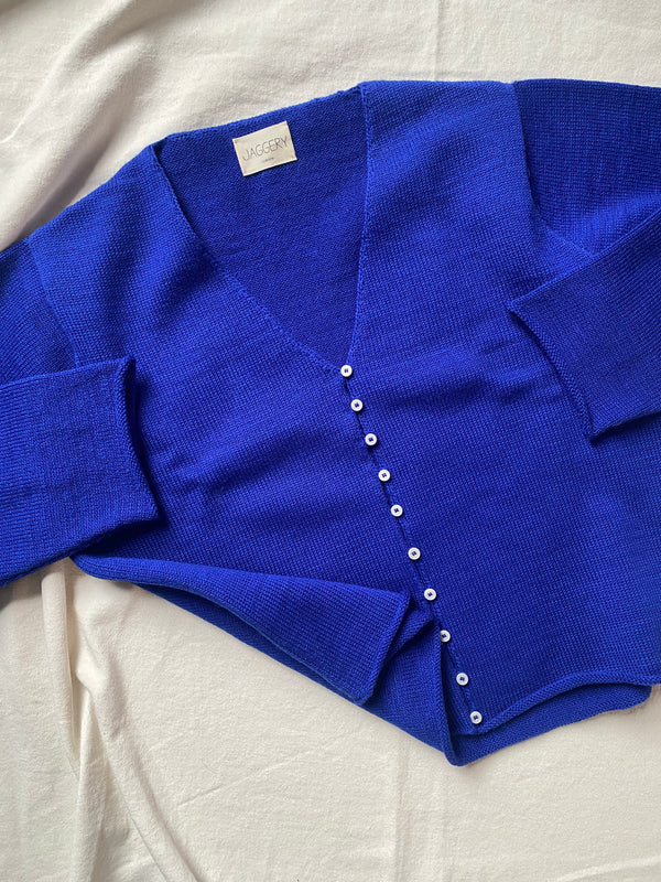 Luca cardigan / highland wool / sapphire / sample