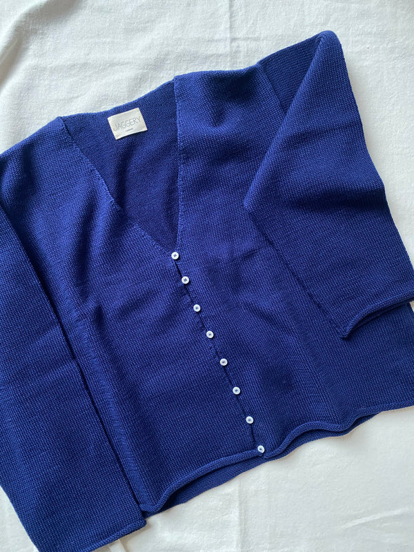 Luca cardigan / highland wool / indigo / 8-10uk / sample