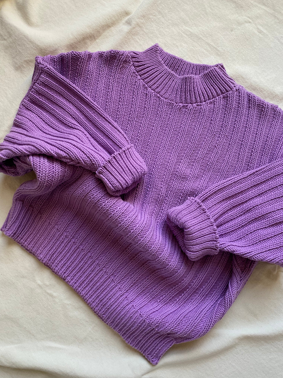 RIO rib jumper / organic cotton / summer lilac / sample / 10-14uk