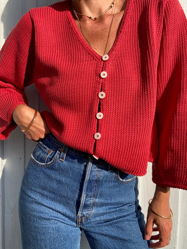 PAOLA cardigan / organic cotton / sweet paprika