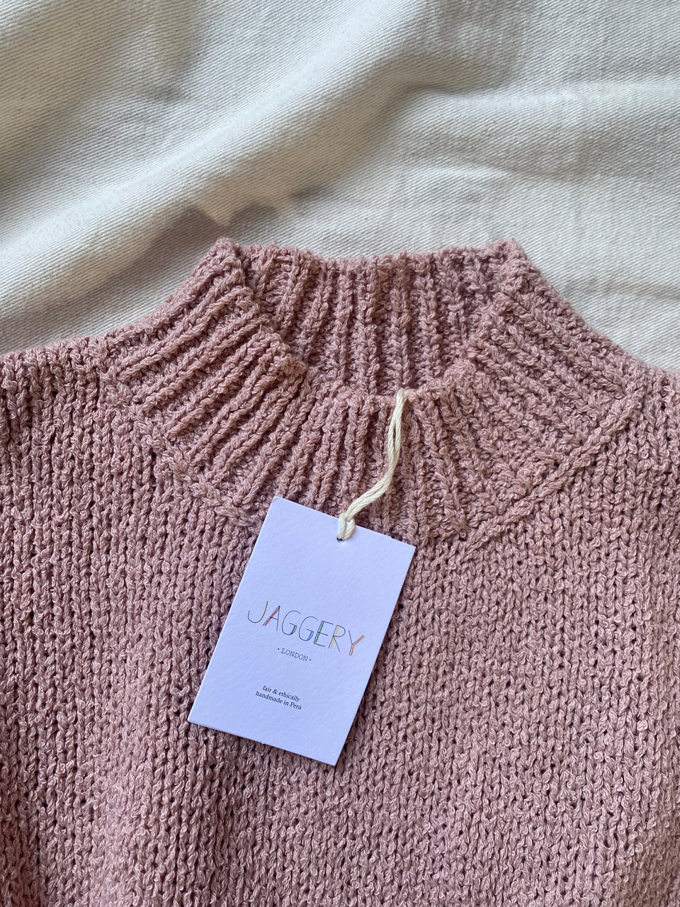 LAGO mini jumper / organic cotton boucle / rosado / sample
