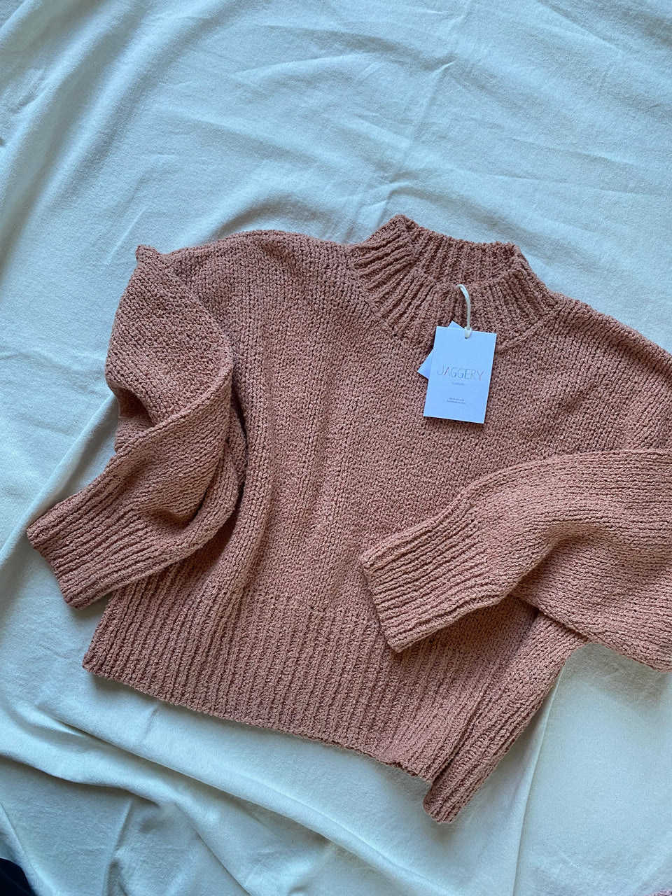 LAGO mini jumper / organic cotton boucle / peach clay / samples