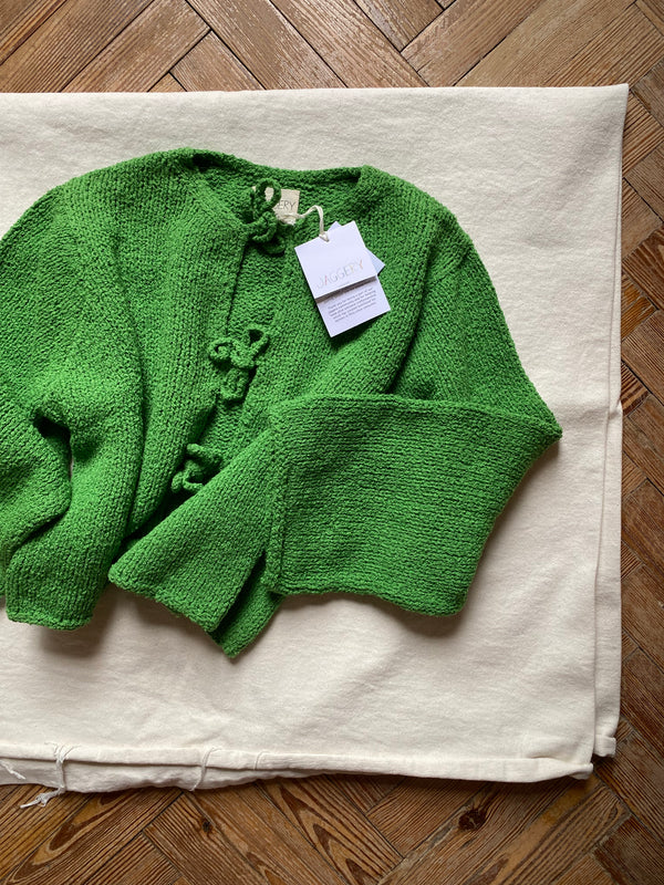 REINA cardigan / organic cotton boucle / apple / samples