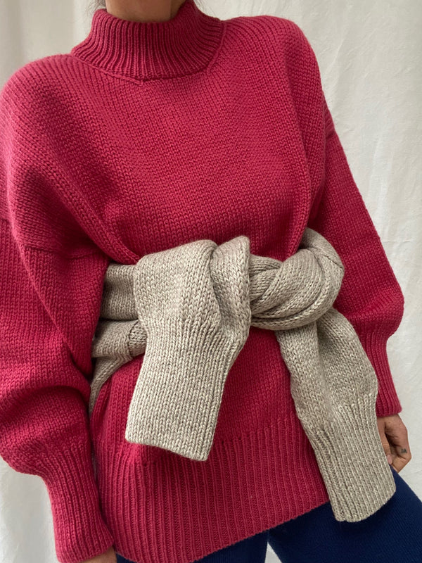 MAR jumper / highland wool / pink hibiscus / sample / 2 sizes available