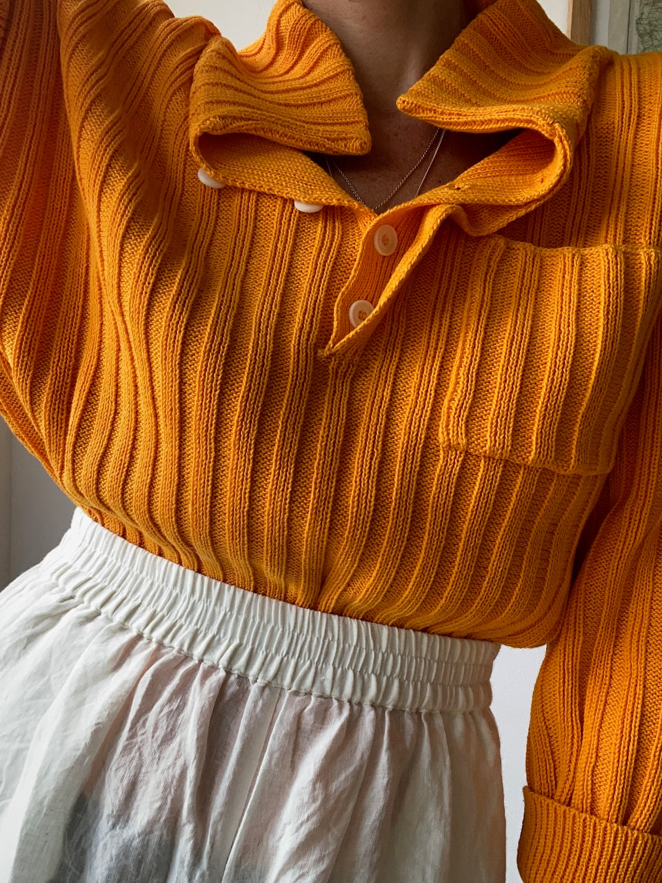 LENNY rib jumper / organic tanguis cotton / kumquat