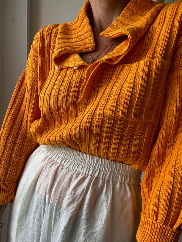 LENNY rib jumper / organic tanguis cotton / kumquat / 2 sizes available