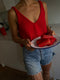 SOLITO vest / organic cotton / mojo rojo