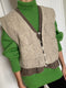 TIO vest cardigan / highland wool / wild oat