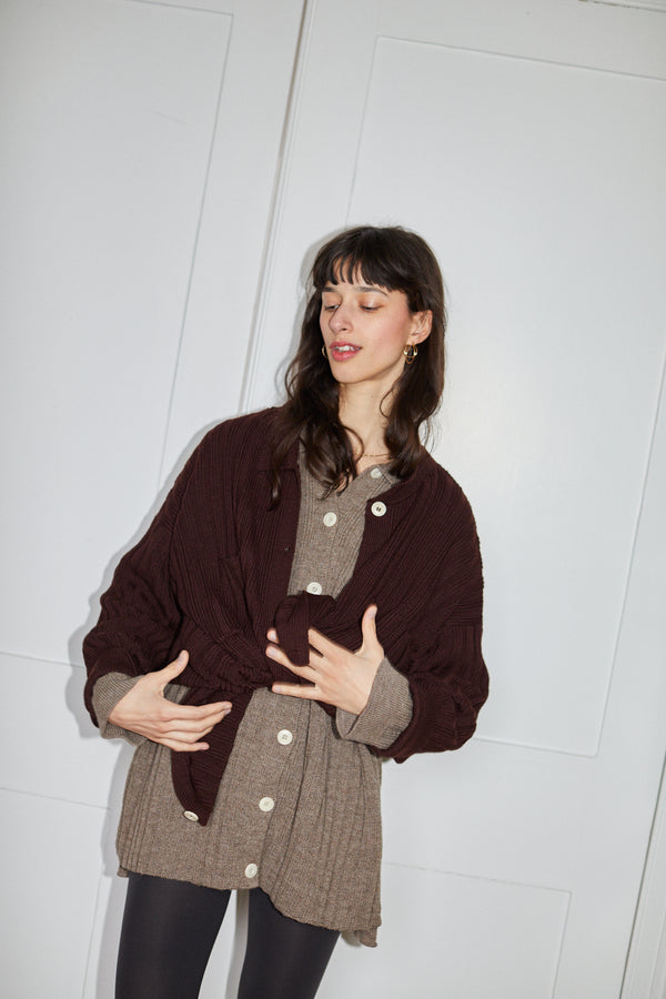 NENNA shirt / highland wool / dark cherry plum