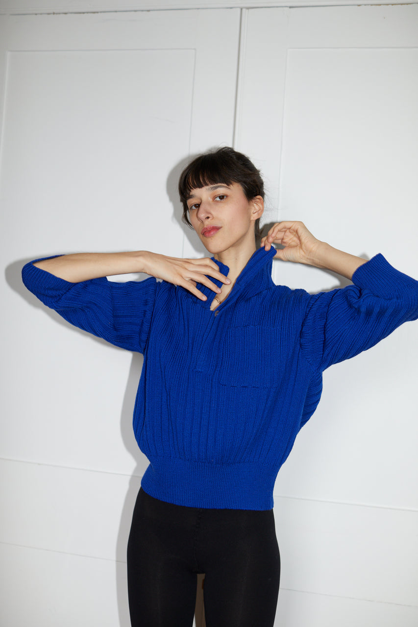 LENNY rib jumper / highland wool / sapphire